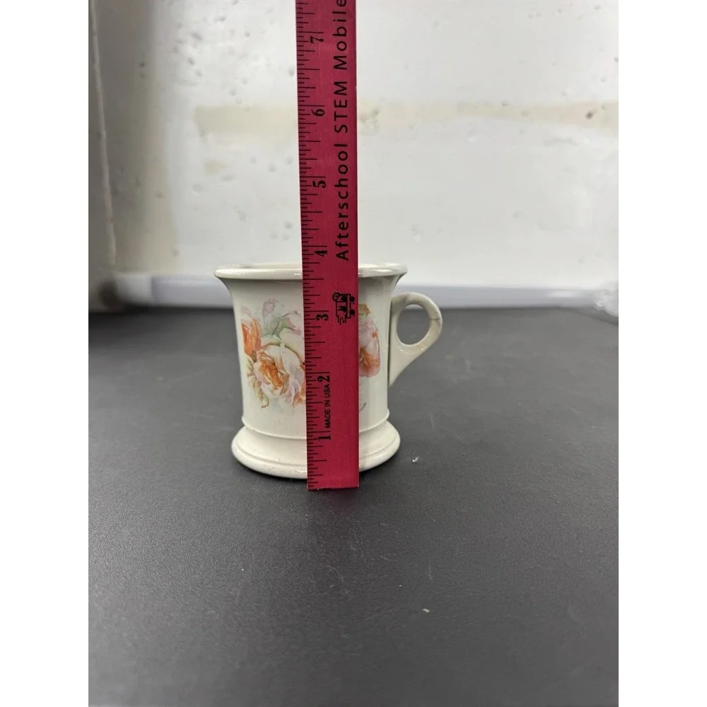Antique Pottery Collective Shaving Mug‎ Semi Vitreous Porcelain Floral Design
